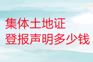 集体土地证登报挂失多少钱