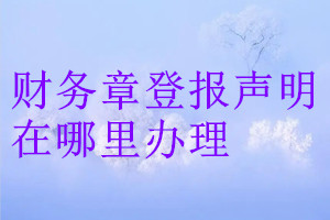 财务章登报声明在哪里办理