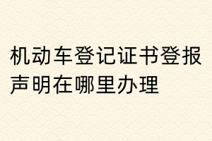 机动车登记证书登报声明在哪里办理