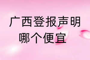 广西登报声明哪个便宜