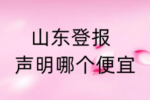 山东登报声明哪个便宜