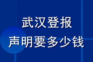 武汉登报声明要多少钱