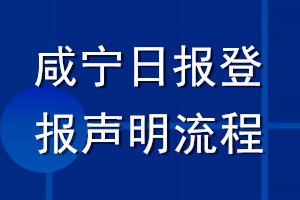 咸宁日报登报声明流程